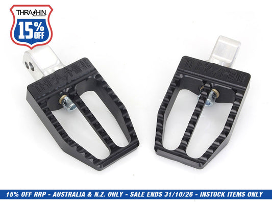 Militant Footpegs - Black. Fits Softail 2018up Rear Passenger