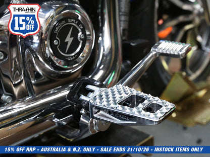 P-54 Footpegs - Chrome. Fits Softail 2018up Front Rider