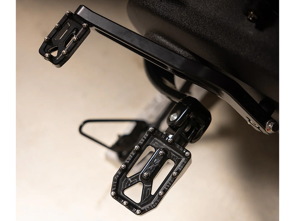 Aggressor Footpegs - Black. Fits Softail 2018up Front Rider