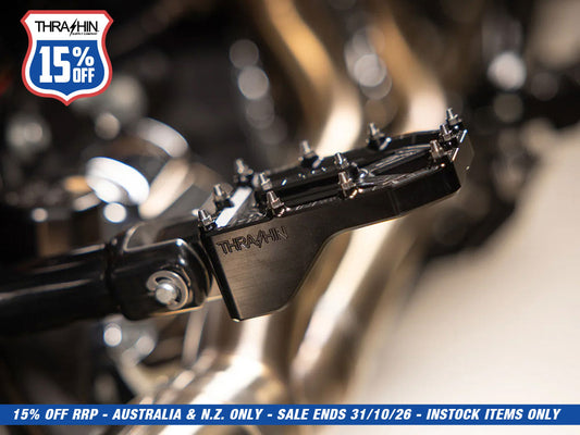 Aggressor Footpegs - Black. Fits Softail 2018up Rear Passenger
