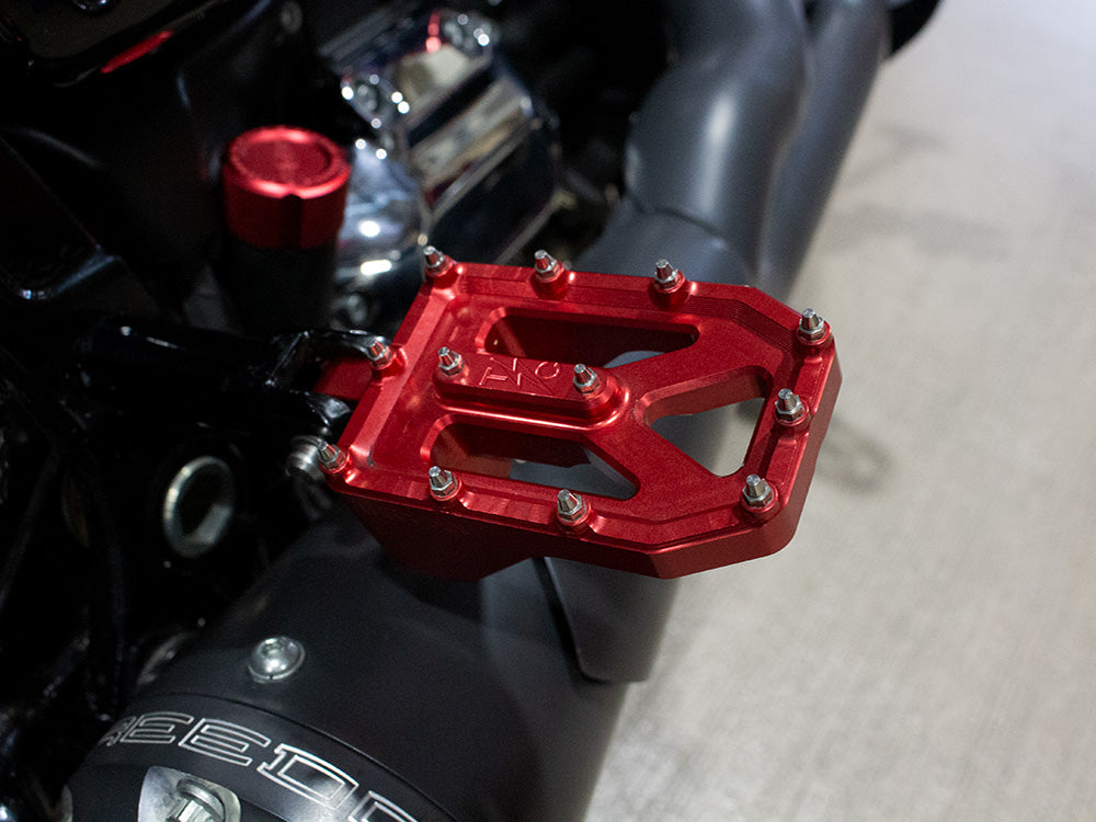 Aggressor Footpegs - Red. Fits Softail 2018up Rear Passenger