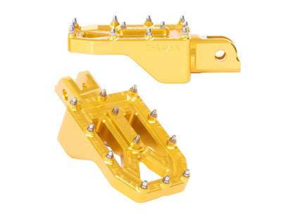 Aggressor Footpegs - Gold. Fits Softail 2018up Front Rider