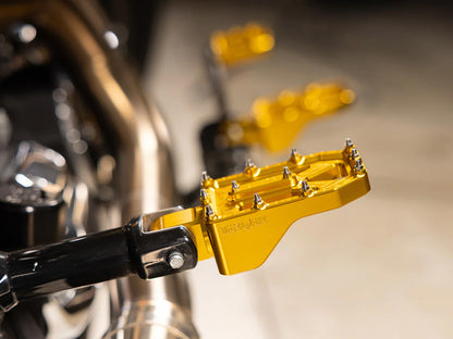 Aggressor Footpegs - Gold. Fits Softail 2018up Rear Passenger