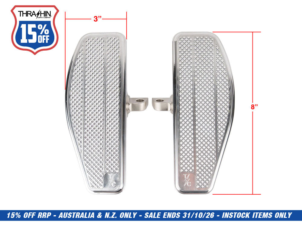 Mini Floorboards - Chrome. Fits Softail 2018up Front Rider