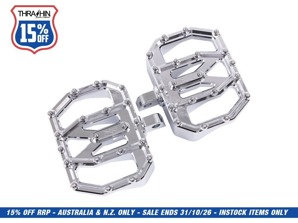 Aggressor Mini Floorboards with HD Male Mount - Chrome