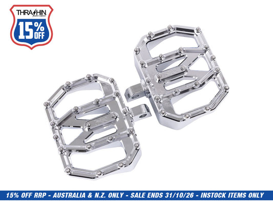 Aggressor Mini Floorboards with HD Male Mount - Chrome
