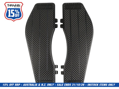 Bagger Rider Floorboards - Black. Fits Touring 1980up, FL Softail 1986-2017 & Dyna Switchback 2012-2016