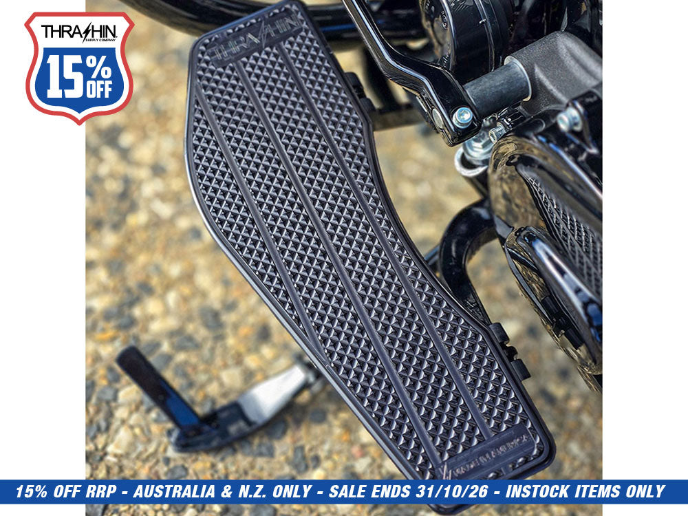 Bagger Rider Floorboards - Black. Fits Touring 1980up, FL Softail 1986-2017 & Dyna Switchback 2012-2016