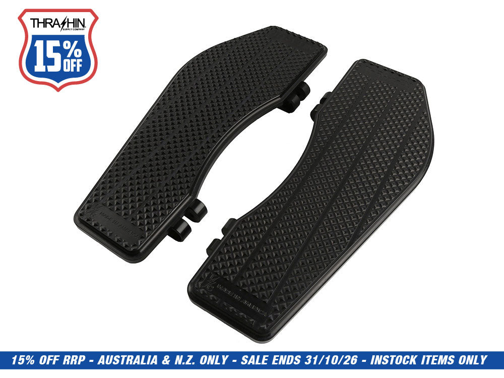 Bagger Rider Floorboards - Black. Fits Touring 1980up, FL Softail 1986-2017 & Dyna Switchback 2012-2016