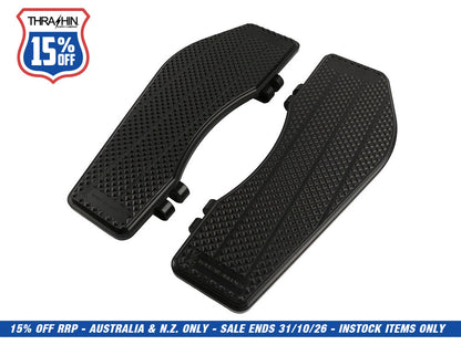 Bagger Rider Floorboards - Black. Fits Touring 1980up, FL Softail 1986-2017 & Dyna Switchback 2012-2016