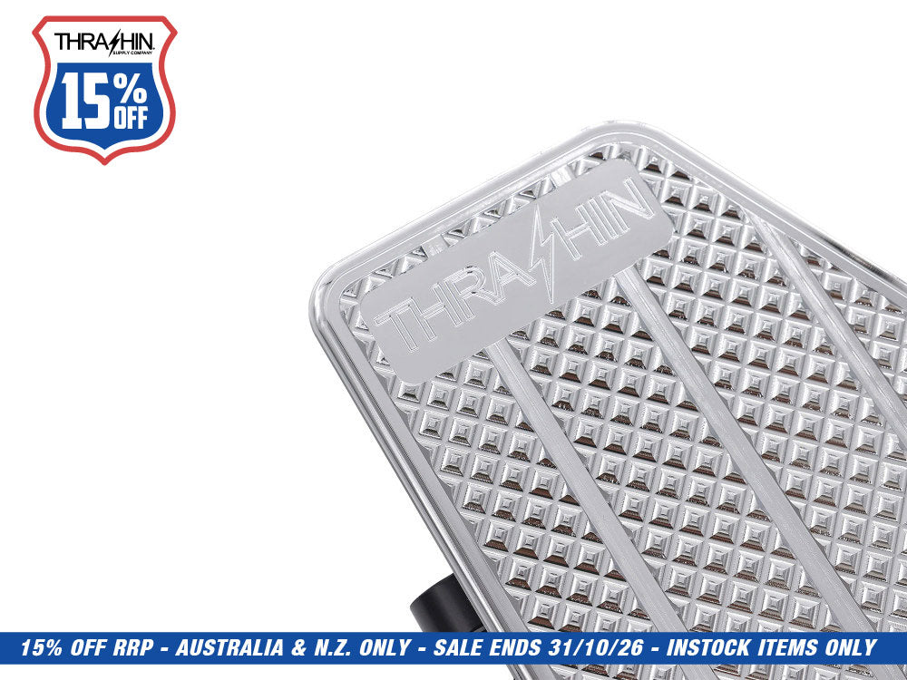 Bagger Rider Floorboards - Chrome. Fits Touring 1980up, FL Softail 1986-2017 & Dyna Switchback 2012-2016