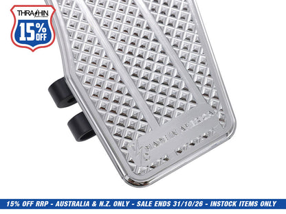 Bagger Rider Floorboards - Chrome. Fits Touring 1980up, FL Softail 1986-2017 & Dyna Switchback 2012-2016