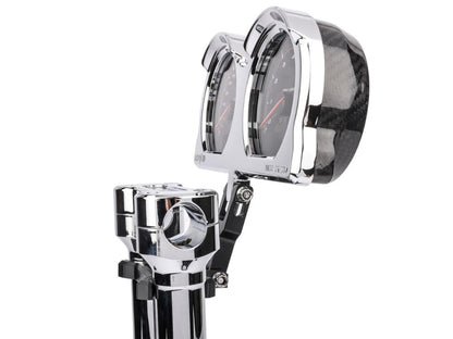 Thrashin Holeshot Risers to Gauges Relocation Bracket - Black. Fits Thrashin' Gauge housings.
