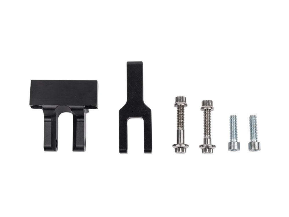 Thrashin OG Risers to Gauges Relocation Bracket - Black. Fits Thrashin' Gauge housings.