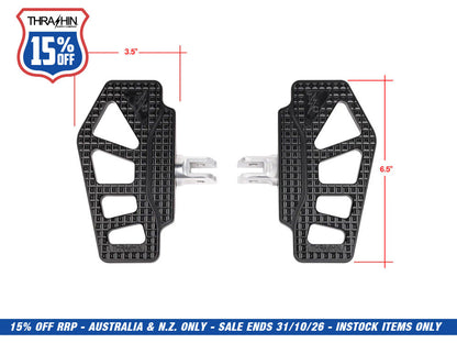 Apex Mini Rider Floorboards - Black. Fits Softail 2018up Front Rider