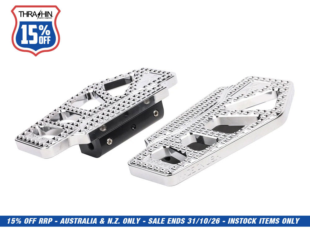 Apex Rear/Passenger Floorboards - Chrome. Fits Touring 1983up.
