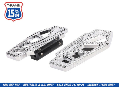 Apex Rear/Passenger Floorboards - Chrome. Fits Touring 1983up.