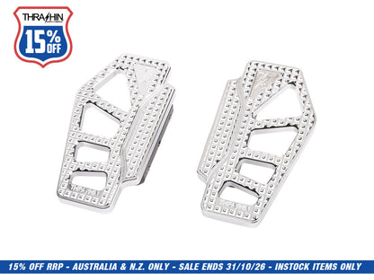 Apex Rear/Passenger Floorboards - Chrome. Fits Touring 1983up.