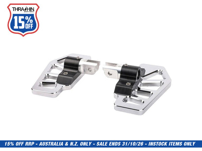 Apex Mini Floorboards - Chrome. Fits Softail 2018up Front Rider