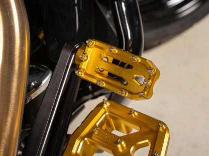 Aggressor Brake Arm Pedal - Gold. Touring 2014up (Using Thrashin Brake Arms)