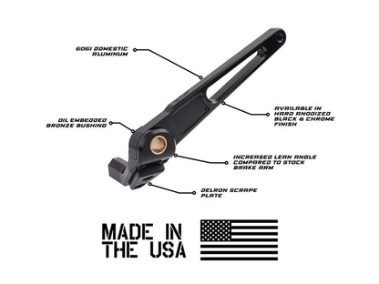 Brake Pedal Arm - Chrome. Fits Softail 2018up with Mid Controls.