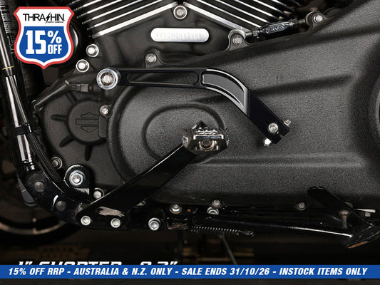 1in. Shorter Shift Arm - Black. Fits Softail 2018up with Mid Controls