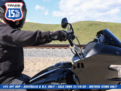 High Bend Bars - Black. Fits CVO Touring 2023up, Street Glide & Road Glide 2024up, Touring 2025up & Softail 2025up