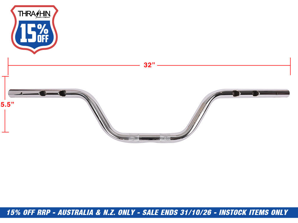 High Bend Bars - Chrome. Fits CVO Touring 2023up, Street Glide & Road Glide 2024up, Touring 2025up & Softail 2025up