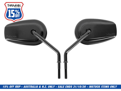 Billet Mini Mirrors Smooth - Black