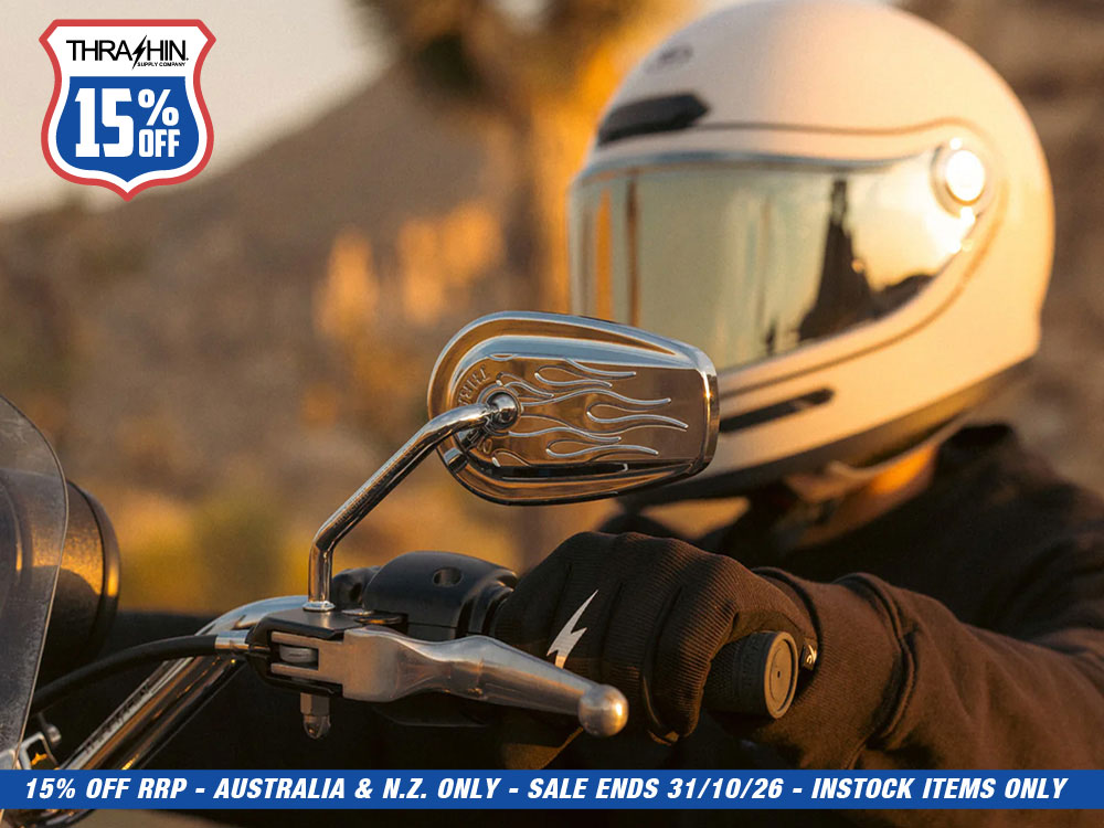 Billet Mini Mirrors Flame - Chrome
