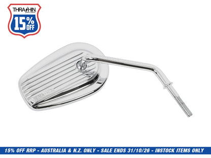 Billet Mini Mirrors Finned - Chrome