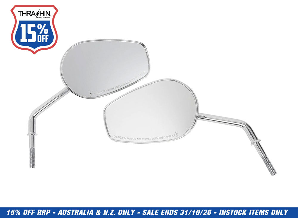 Billet Mini Mirrors Finned - Chrome