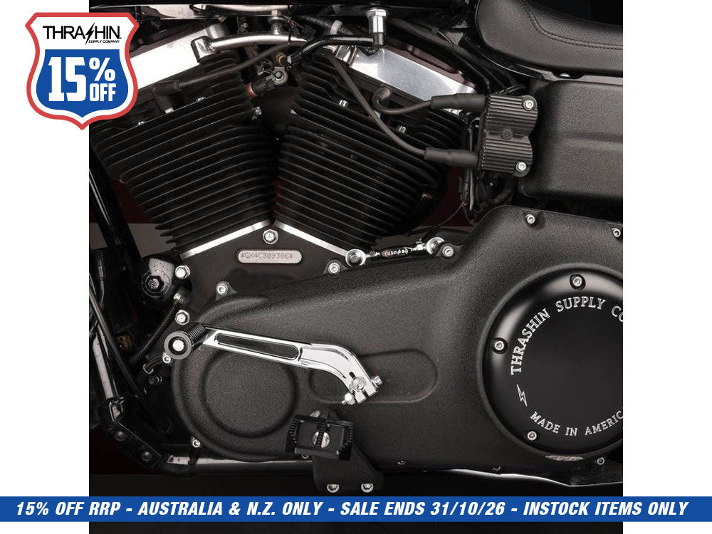 Billet Shift Lever - Chrome. Fits Dyna 1991-2017 with Mid Controls & 2018up Softail with OEM Forward Controls
