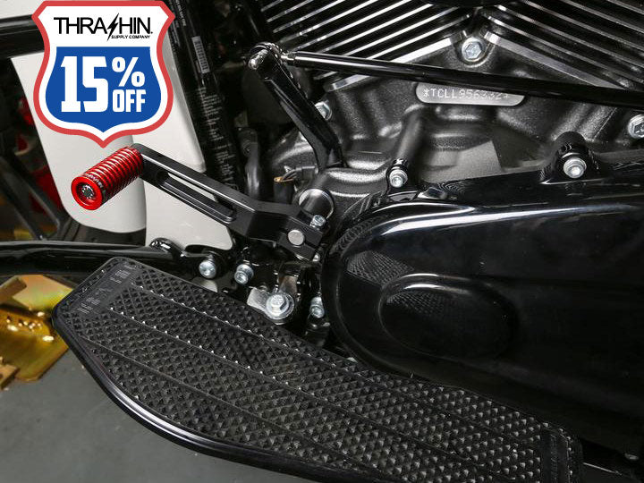 Billet Shift Lever - Black. Stock Length. Fits Touring 1983up, Trike 2008up, FXR 1982-1994 & FL Softail 1986-2017.