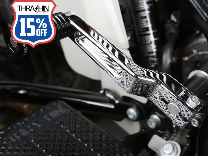 Billet Shift Lever - Chrome. Stock Length. Fits Touring 1983up, Trike 2008up, FXR 1982-1994 & FL Softail 1986-2017.