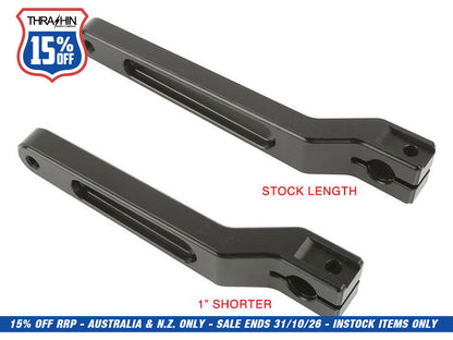 Billet Shift Lever - Black. 1in. Shorter Length. Fits Touring 1983up, Trike 2008up, FXR 1982-1994 & FL Softail 1986-2017.