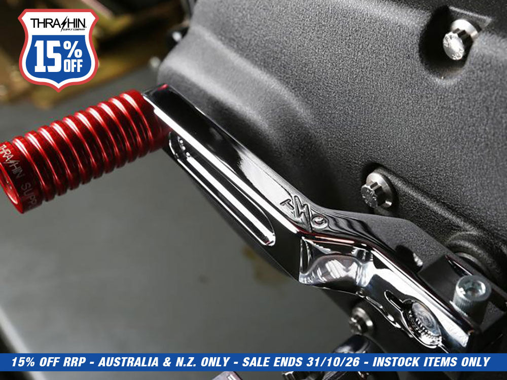 Billet Shift Lever - Chrome. 1in. Shorter Length. Fits Touring 1983up, Trike 2008up, FXR 1982-1994 & FL Softail 1986-2017.