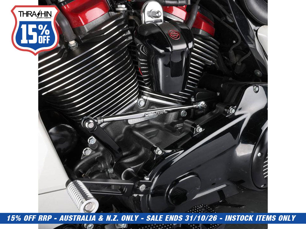 Shift Linkage Rod - Chrome. Fits Softail 1986up, Touring 1980up & Dyna Wide Glide 1993-2003