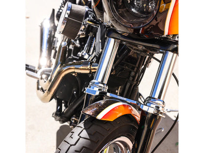 Billet Fork Brace - Black. Fits 49mm Dyna Mid-Glide 2006-2017.