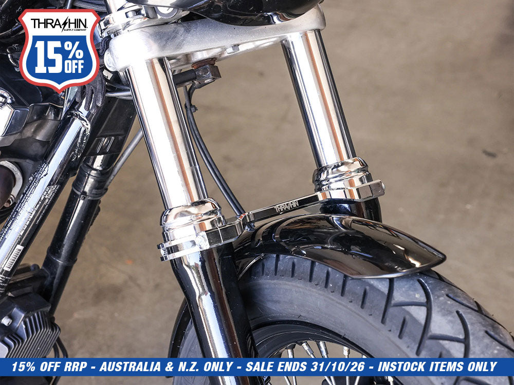 Billet Fork Brace - Chrome. Fits 49mm Dyna Mid-Glide 2006-2017.