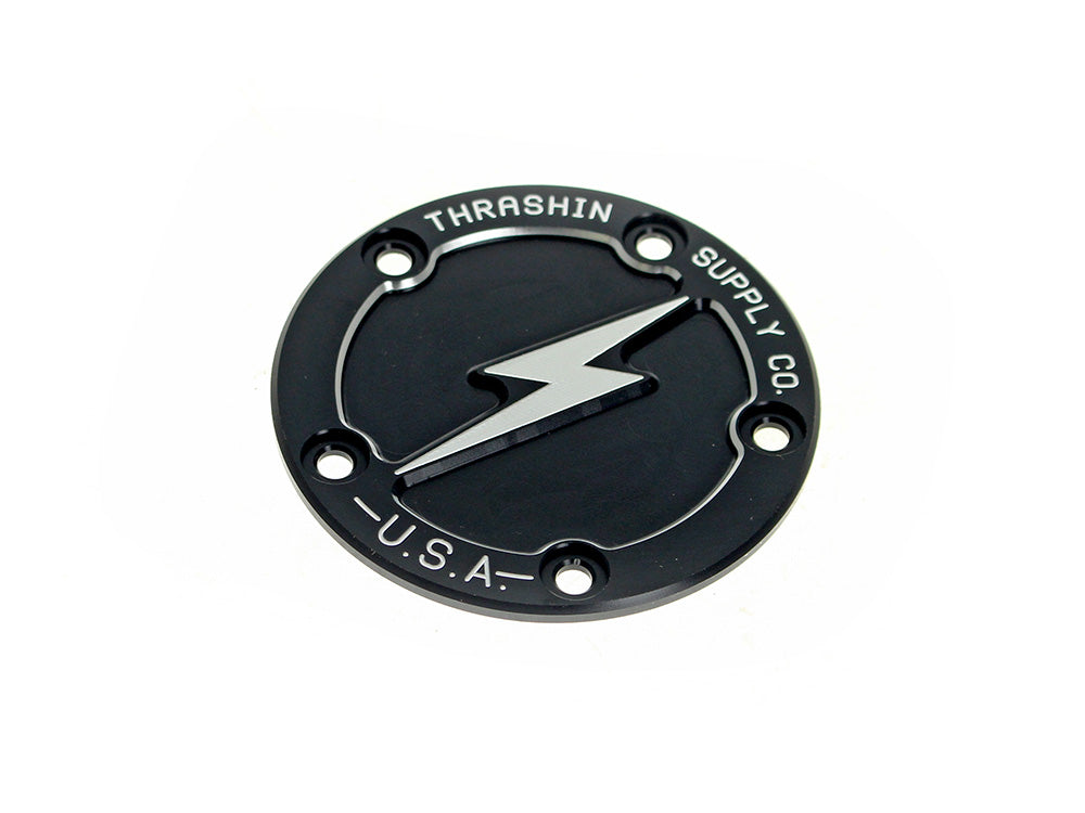 Dished Points Cover - Black. Fits Twin Cam 1999-2017.