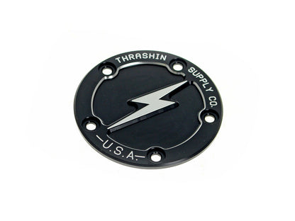 Dished Points Cover - Black. Fits Twin Cam 1999-2017.