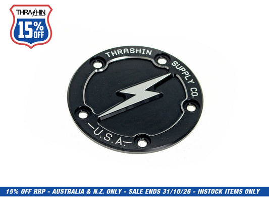 Dished Points Cover - Black. Fits Twin Cam 1999-2017.
