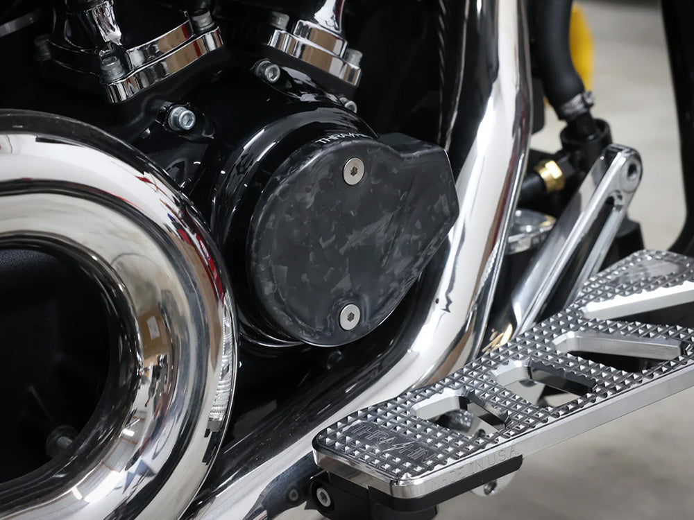 Cam Cover - Forged Carbon. Fits CVO Touring 2023up, Street Glide & Road Glide 2024up, Touring 2025up & Softail 2025up