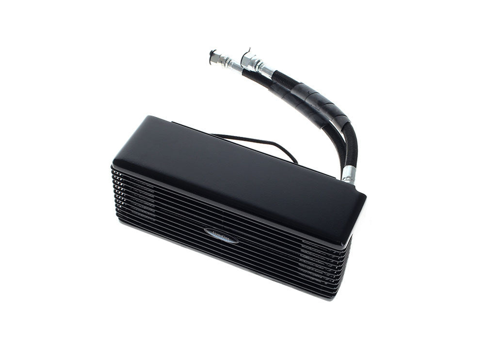 Fan Assisted Low Mount Oil Cooler Kit - Gloss Black. Fits Dyna 1993-2017