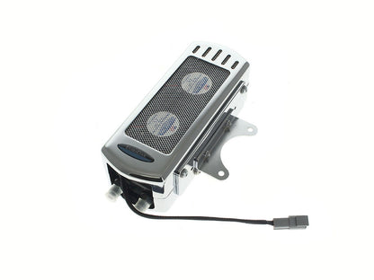Fan Assisted Side Mount Oil Cooler Kit - Chrome. Fits Touring 1992-2008 and FXR 1992-1994