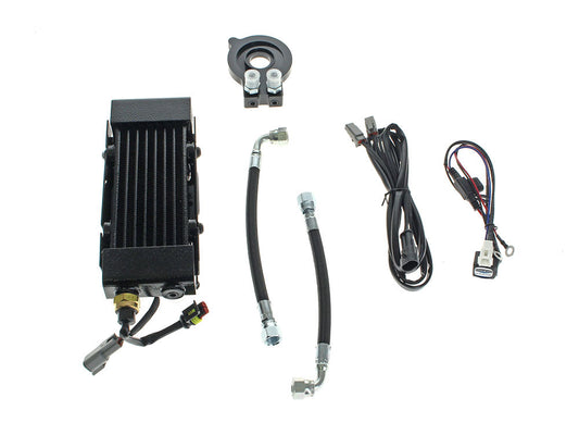 Fan Assisted Side Mount Oil Cooler Kit - Naked. Fits Touring 2017-2024 with Harley-Davidson Chopped Engine Guard