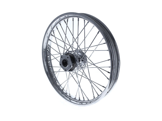 21in. x 2.15in. Front 40 Spoke Cross Laced Wheel - Chrome. Fits Softail 1984-1999, Dyna Wide Glide 1993-1999 & FXWG 1984-1986.