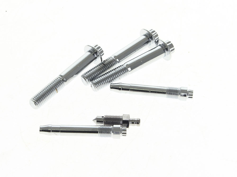 Caliper Mount Bolt & Washer Kit - Chrome. Fits Front on FX, FL & Sportster 2000-2007 & V-Rod 2002-2005.