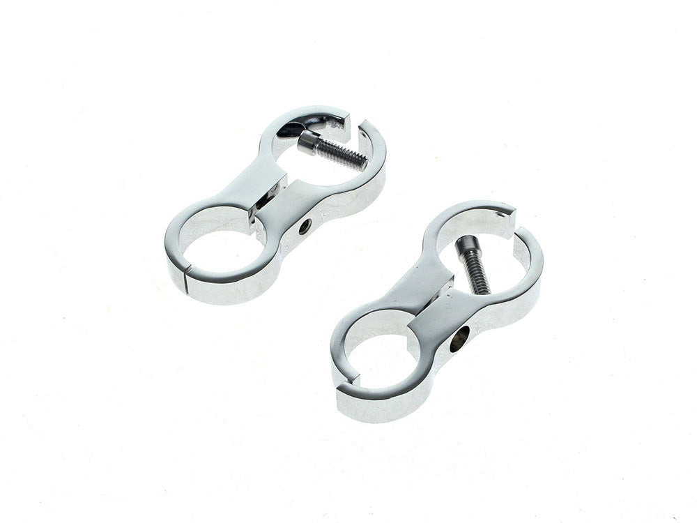 Oil Cooler Standoff Clamps - Chrome. Fits 1-1/4in. Frame